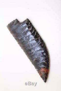 12 Flint Knapped Pressure Flaked Domed Knife Blades Obsidian-Wholesale Lot