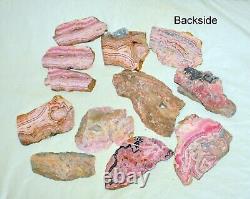 12 pcs LOT Rhodochrosite Slabs from Argentina Wholesale Bulk 4 Lbs