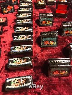 140 Hand Painted Russian Lacquer boxes, 4 sizes, Signed, Gorgeous collection