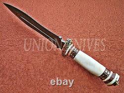 14 Custom Handmade Damascus Steel Dagger Hunting Knife With Camel Bone Handel