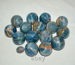 15 pcs LOT 40 mm Sphere Aquatine Lemurian Blue Calcite Wholesale Bulk