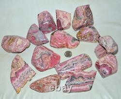 15 pcs LOT Rhodochrosite Chunks Slab from Argentina Wholesale Bulk 10.80 lbs