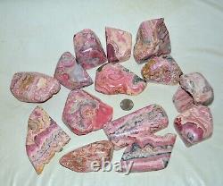 15 pcs LOT Rhodochrosite Chunks Slab from Argentina Wholesale Bulk 10.80 lbs