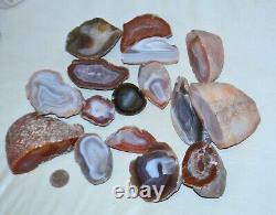 16 PCS LOT Banded Agates from Patagonia Argentina Bulk Wholesale