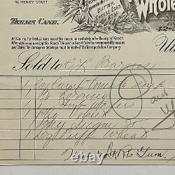 1912 Field & Start Wholesale Grocers Utica New York Vintage Receipt