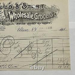 1912 Field & Start Wholesale Grocers Utica New York Vintage Receipt