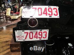 1914 Michigan Porcelain License Plates (matched Pair)