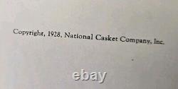 1928 National Casket Co Covered & Hardwood Catalog & Wholesale Price Guide