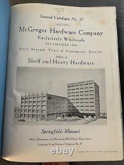 1937 McGREGOR Wholesale Hardware Hardcover Catalog Book