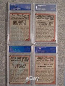 1962 Topps CIVIL War News Psa 8 Complete Set Of 88 Cards, No Qualifiers