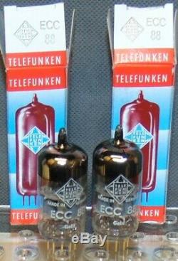 1971 Pair Telefunken Ecc88 Cca 6922 Gold Pins Nos Nib Tubes Siemens Germany #