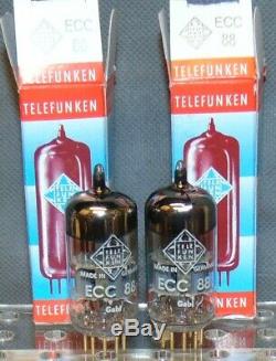 1971 Pair Telefunken Ecc88 Cca 6922 Gold Pins Nos Nib Tubes Siemens Germany #