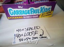 1987 Lot 41 Packs SEALED Poster Vintage GARBAGE PAIL KIDS Series 7 Purple BOX