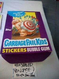 1987 Lot 41 Packs SEALED Poster Vintage GARBAGE PAIL KIDS Series 7 Purple BOX