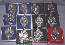 1988-1999 Wallace Grand Baroque Sterling 12 Days Christmas Ornament Set 12