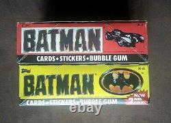 1989 Topps Batman Movie Series 1 & 2 Trading Card Boxes 36 Wax Packs Per Box