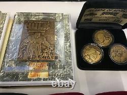 1996 Marvel Highland Mint Cards and Coins in Bronze and Silver with Boxes and COA