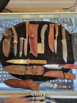 19 pc Vintage hunting knives Case, Solingen, Marble's, Buck, Shrade, Anza