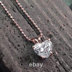 1.00 CT J SI2 Anniversary Heart Diamond Pendant Necklace 18K Rose Gold 04951215