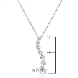 1/2ct TW Journey Diamond Pendant Necklace for Women in Solid 10K White Gold