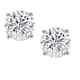 1/2ct Tw Real (natural) Round Diamond Solitaire Stud Earrings In 14k White Gold