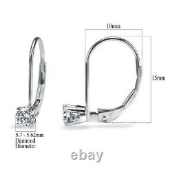 1.52 CT Leverback Diamond Earrings 14K White Gold Lever Back SI2 54132404
