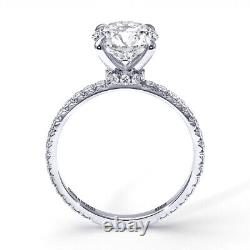 1.53 CT G I1 Diamond Hidden Halo Engagement Ring 18K White Gold 66855175
