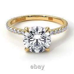 1.60 ct J I2 Birthday Wedding Hidden Halo Diamond Ring 18K Yellow Gold 52890669