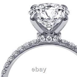 1.61 CT D I2 Diamond Hidden Halo Engagement Ring 18K White Gold Under 51735668