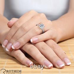1.63 CT H SI2 Diamond Hidden Halo Engagement Ring 18K White Gold 66854873