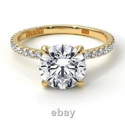 1.79 CT Diamond Under Halo Engagement Ring Yellow Gold 18K I1 $8,550 51359669