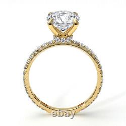 1.79 CT Diamond Under Halo Engagement Ring Yellow Gold 18K I1 $8,550 51359669