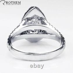 1.81 Carat D SI2 Pear Shaped Halo Engagement Ring Diamond White Gold 51189517