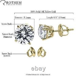 1 CT Diamond Stud Earrings Yellow Gold Screw Back one I3 MSRP $2,650 53112036