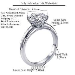 1 CT G SI2 Solitaire Diamond Engagement Ring 18K White Gold 53929001