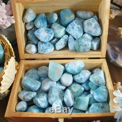 1 KG Wholesale LARIMAR TUMBLED Natural Meditation Crystal, Palm Stone