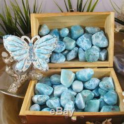 1 KG Wholesale LARIMAR TUMBLED Natural Meditation Crystal, Palm Stone