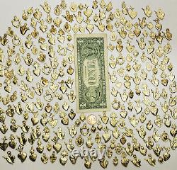 2000 HEARTS MILAGROS, Gold color, mexican folk art wholesale lot 5 pounds
