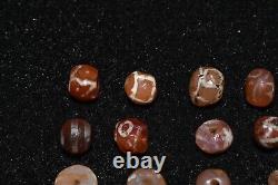 20 Round Ancient Central Asian Etched Carnelian Beads over 2000 Years Old