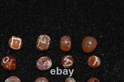 20 Round Ancient Central Asian Etched Carnelian Beads over 2000 Years Old