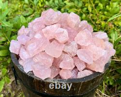 20 lb Wholesale Box Lot of Natural Rough Rose Quartz Crystals (Raw Love Stone)