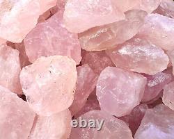 20 lb Wholesale Box Lot of Natural Rough Rose Quartz Crystals (Raw Love Stone)