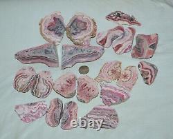 20 pcs lot PAIR Rhodochrosite Slabs from Argentina Bulk Wholesale 4.85 lbs