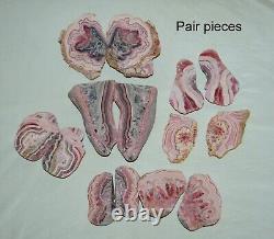 20 pcs lot PAIR Rhodochrosite Slabs from Argentina Bulk Wholesale 4.85 lbs