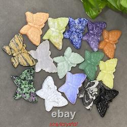20pcs Wholesale Mixed Natural Butterfly Quartz Crystal Skull Carved Figurines 2