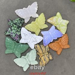 20pcs Wholesale Mixed Natural Butterfly Quartz Crystal Skull Carved Figurines 2