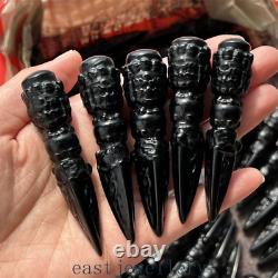 20x Wholesale natural obsidian quartz magic pestle crystal wand double point 3