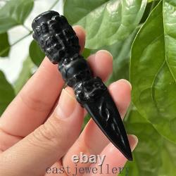 20x Wholesale natural obsidian quartz magic pestle crystal wand double point 3