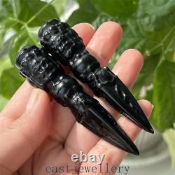 20x Wholesale natural obsidian quartz magic pestle crystal wand double point 3