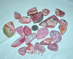 21 pcs LOT Gemmy Rhodochrosites chunks from Argentina Wholesale bulk deep red